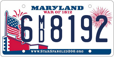 MD license plate 6MD8192