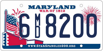 MD license plate 6MD8200