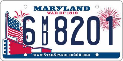 MD license plate 6MD8201