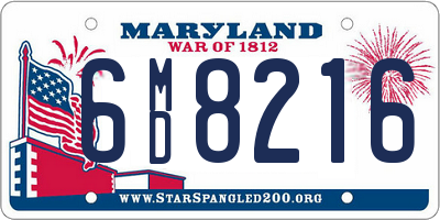 MD license plate 6MD8216