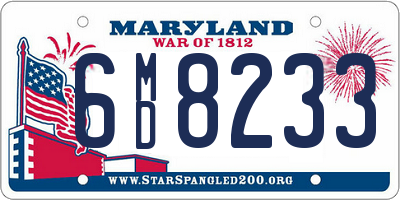 MD license plate 6MD8233