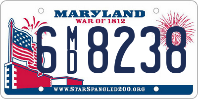 MD license plate 6MD8238