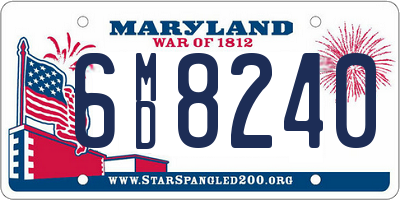 MD license plate 6MD8240