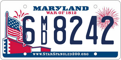 MD license plate 6MD8242