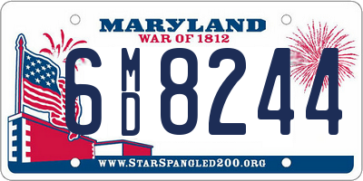 MD license plate 6MD8244