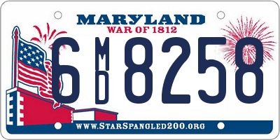 MD license plate 6MD8258