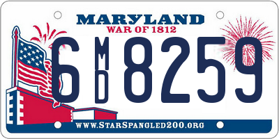 MD license plate 6MD8259