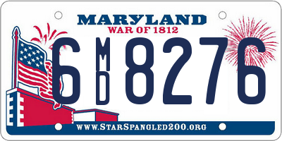 MD license plate 6MD8276