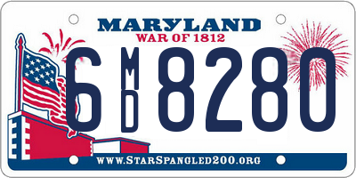 MD license plate 6MD8280