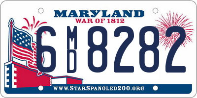 MD license plate 6MD8282