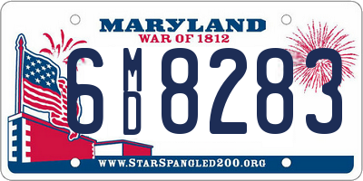 MD license plate 6MD8283