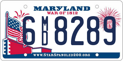 MD license plate 6MD8289