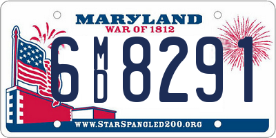 MD license plate 6MD8291