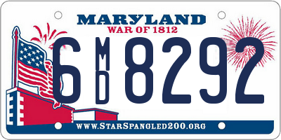 MD license plate 6MD8292