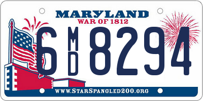 MD license plate 6MD8294