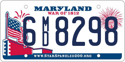 MD license plate 6MD8298