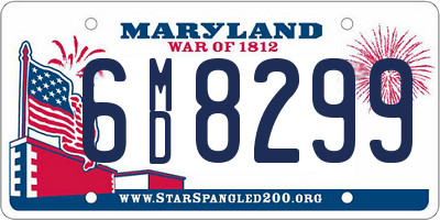 MD license plate 6MD8299