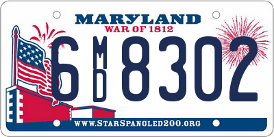 MD license plate 6MD8302