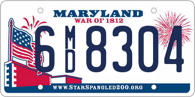 MD license plate 6MD8304