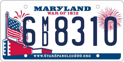 MD license plate 6MD8310