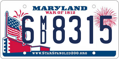 MD license plate 6MD8315