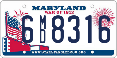 MD license plate 6MD8316