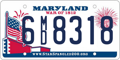 MD license plate 6MD8318