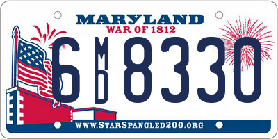 MD license plate 6MD8330