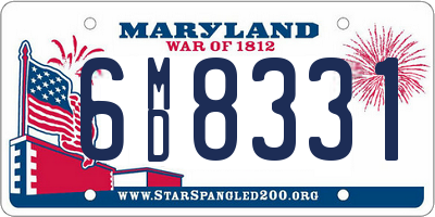 MD license plate 6MD8331