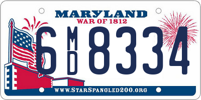 MD license plate 6MD8334