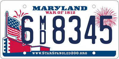 MD license plate 6MD8345
