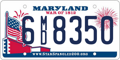 MD license plate 6MD8350