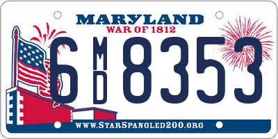 MD license plate 6MD8353