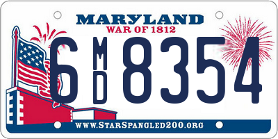 MD license plate 6MD8354