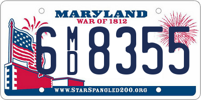 MD license plate 6MD8355