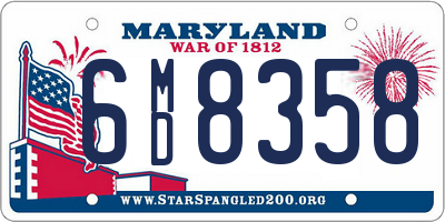 MD license plate 6MD8358