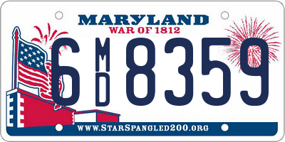 MD license plate 6MD8359