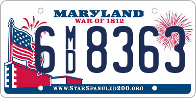 MD license plate 6MD8363