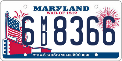 MD license plate 6MD8366