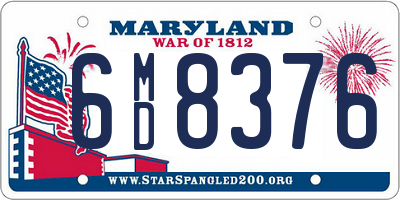 MD license plate 6MD8376