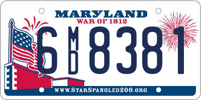 MD license plate 6MD8381