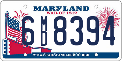 MD license plate 6MD8394