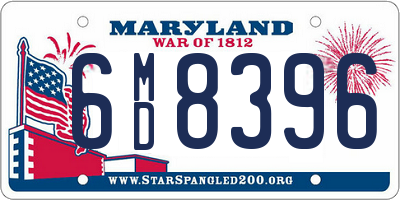 MD license plate 6MD8396
