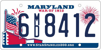 MD license plate 6MD8412