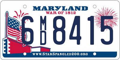 MD license plate 6MD8415