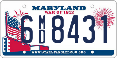 MD license plate 6MD8431