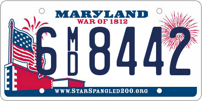 MD license plate 6MD8442