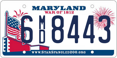 MD license plate 6MD8443