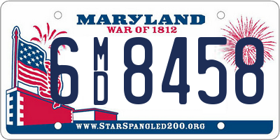 MD license plate 6MD8458