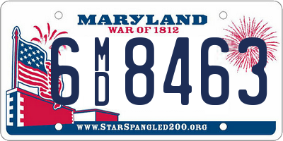 MD license plate 6MD8463